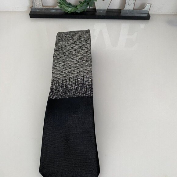Vintage Superba Black Silver Gray Skinny Tie‎ Necktie 2.5" Rockabilly 1950'-60's - Picture 16 of 16